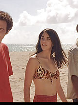 Perky Nipples, Sarah Silverman shows her silver dollar nips and furry front.