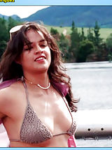 Pointy Nipples, Michelle Rodriguez flaunts her womanly human body.